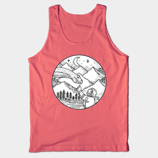 Astronaut and dinosaur Tank Top by ghjura